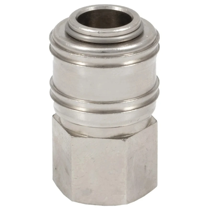 RS PRO Brass Pneumatic Quick Connect Coupling, 1/4 in Female G Thread, Single Shut Off Valve, Nickel Plated 667-1970