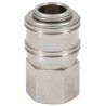 RS PRO Brass Pneumatic Quick Connect Coupling, 1/4 in Female G Thread, Single Shut Off Valve, Nickel Plated 667-1970