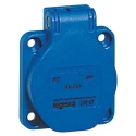 Legrand Industrial Power Connector 16A 500V IP44 Blue Panel Mount Interlocked Socket 