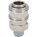 RS PRO Brass Pneumatic Quick Connect Coupling 1/4 in Male G Single Shut Off with Valve 667-1995