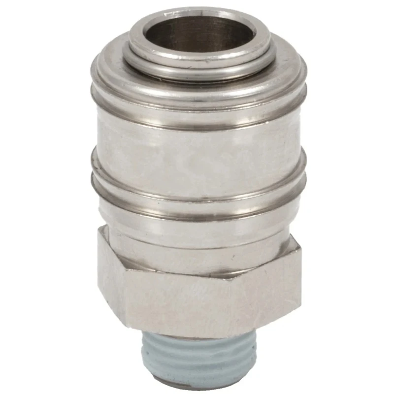 RS PRO Brass Pneumatic Quick Connect Coupling 1/4 in Male G Single Shut Off with Valve 667-1995