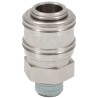 RS PRO Brass Pneumatic Quick Connect Coupling 1/4 in Male G Single Shut Off with Valve 667-1995