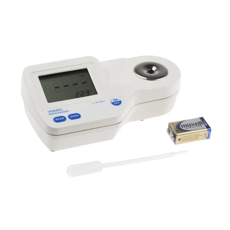 Hanna Instruments Digital Sucrose Refractometer with Optical Output, ±0.2 %Brix Accuracy, Battery Operated HI 96801