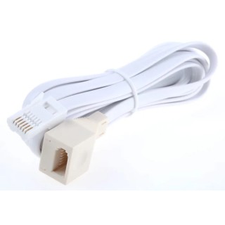 RS PRO Male BT to Female BT Telephone Extension Cable White Sheath 3m 667-3165