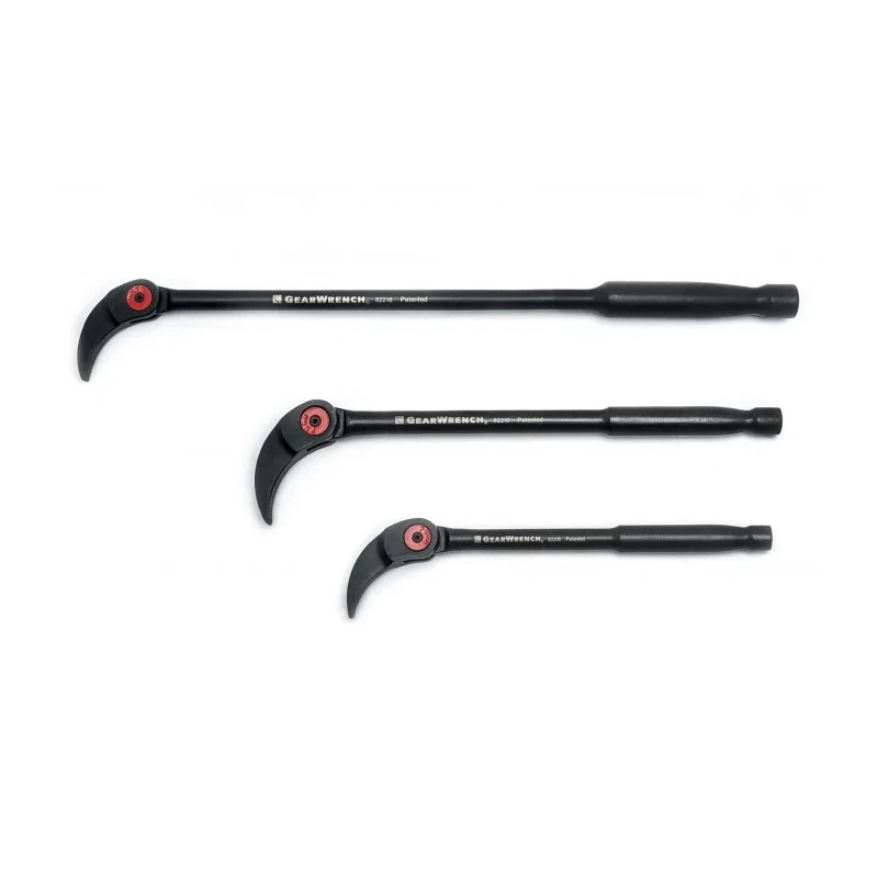 GearWrench Crow Bar Set, Alloy Steel, Black Phosphate Finish, 200mm Length, 3 Piece Set 82301D