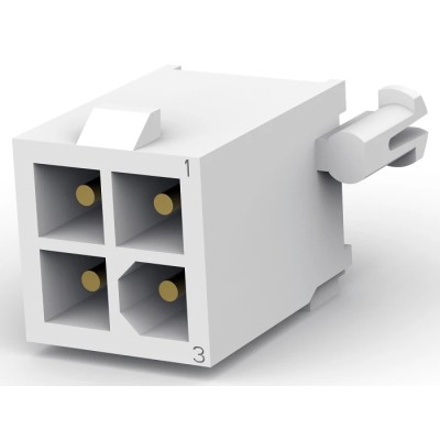 TE Connectivity Mini-Universal MATE-N-LOK Series Straight Through Hole PCB Header, 4 Contact, 4.14 mm Pitch, 2 1-770174-1