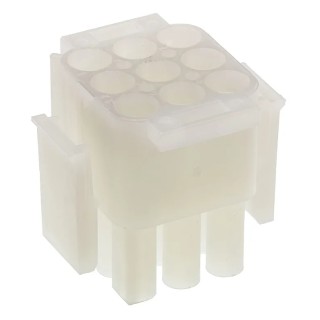 TE Connectivity MATE-N-LOK Male Connector Housing 9 Way 3 Row 6.35 mm Pitch Panel Mount Nylon Housing 1-480706-0