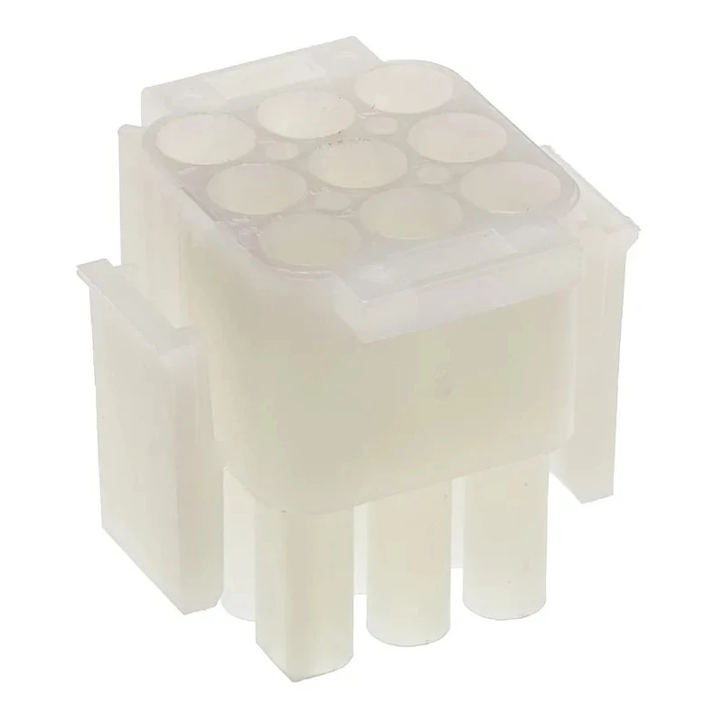 TE Connectivity MATE-N-LOK Male Connector Housing 9 Way 3 Row 6.35 mm Pitch Panel Mount Nylon Housing 1-480706-0