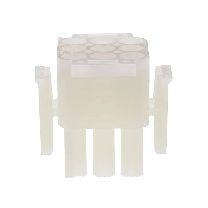 TE Connectivity MATE-N-LOK Male Connector Housing 9 Way 3 Row 6.35 mm Pitch Panel Mount Nylon Housing 1-480706-0