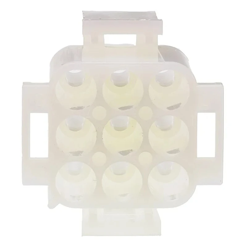 TE Connectivity MATE-N-LOK Male Connector Housing 9 Way 3 Row 6.35 mm Pitch Panel Mount Nylon Housing 1-480706-0
