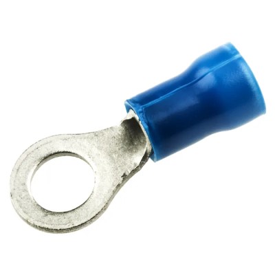 TE Connectivity PLASTI-GRIP Insulated Crimp Ring Terminal Blue M5 Stud Size 16 AWG 14 AWG Wire Size 130102