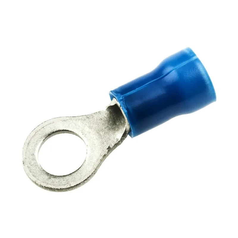 TE Connectivity PLASTI-GRIP Insulated Crimp Ring Terminal Blue M5 Stud Size 16 AWG 14 AWG Wire Size 130102