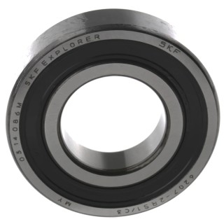 SKF Single Row Deep Groove Ball Bearing 35 mm ID, 72 mm OD, 17 mm Width, Sheet Metal Cage, Steel Balls, C3 6207-2RS1/C3