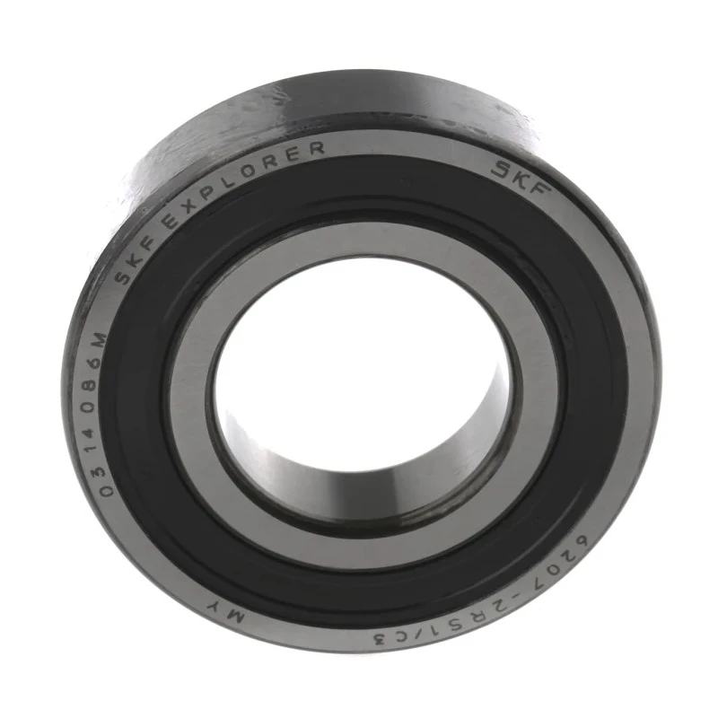 SKF Single Row Deep Groove Ball Bearing 35 mm ID, 72 mm OD, 17 mm Width, Sheet Metal Cage, Steel Balls, C3 6207-2RS1/C3