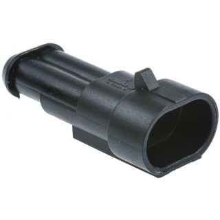 TE Connectivity Superseal Nylon Male 2 Way Connector Housing Black Nylon for Centerline Wire-to-Wire Connector 282104-1