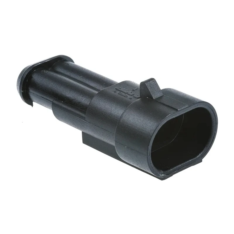 TE Connectivity Superseal Nylon Male 2 Way Connector Housing Black Nylon for Centerline Wire-to-Wire Connector 282104-1