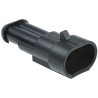 TE Connectivity Superseal Nylon Male 2 Way Connector Housing Black Nylon for Centerline Wire-to-Wire Connector 282104-1