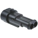TE Connectivity Superseal Nylon Male 2 Way Connector Housing Black Nylon for Centerline Wire-to-Wire Connector 282104-1