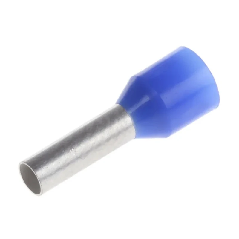 TE Connectivity Insulated Crimp Bootlace Ferrule, 8 mm Pin Length, 2.2 mm Pin Diameter, Blue, 14 AWG 1-966067-6