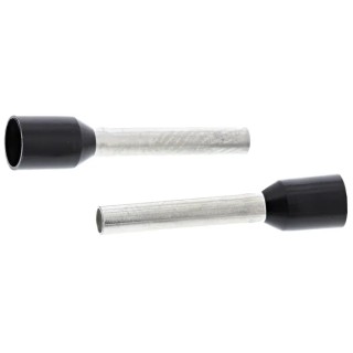 TE Connectivity Insulated Crimp Bootlace Ferrule, 12 mm Pin Length, 1.7 mm Pin Diameter, Black, Copper Terminal 1-966067-4