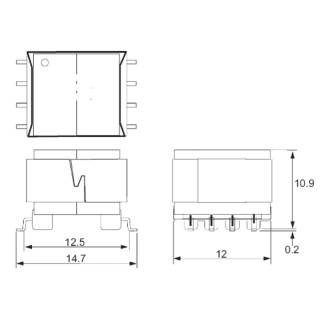 OEP Surface Pulse Transformer 1:1:1 Turns Ratio, 3 mH Primary Inductance, 0.65Ω Primary Resistance PT6SM