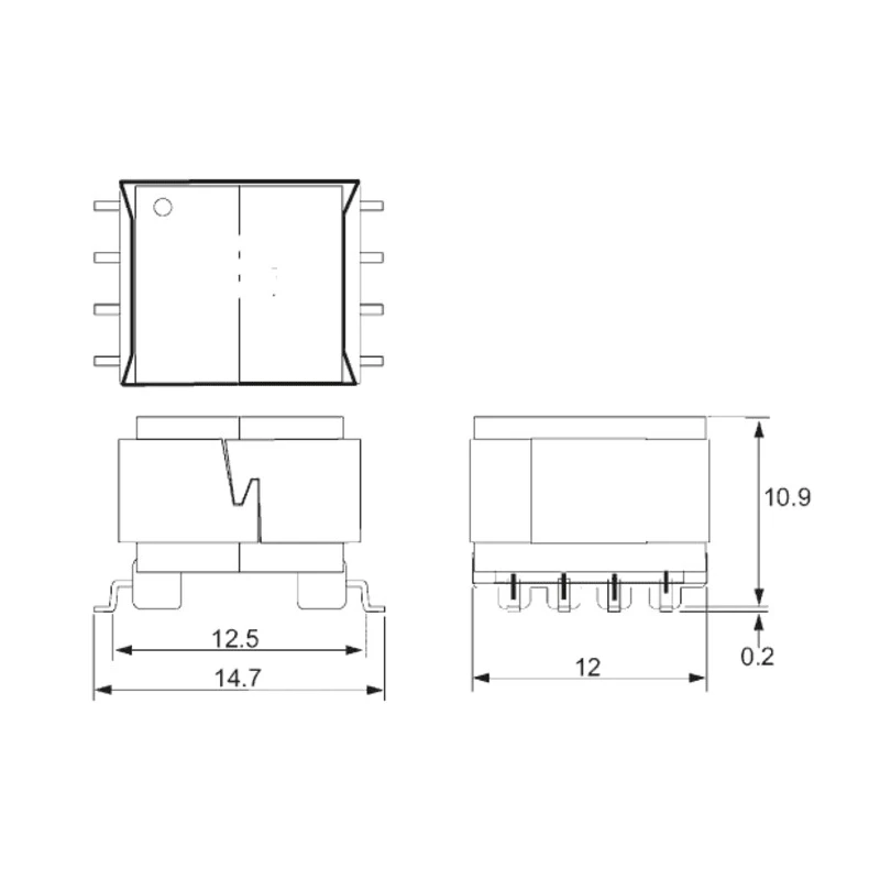 OEP Surface Pulse Transformer 1:1:1 Turns Ratio, 3 mH Primary Inductance, 0.65Ω Primary Resistance PT6SM
