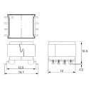 OEP Surface Pulse Transformer 1:1:1 Turns Ratio, 3 mH Primary Inductance, 0.65Ω Primary Resistance PT6SM