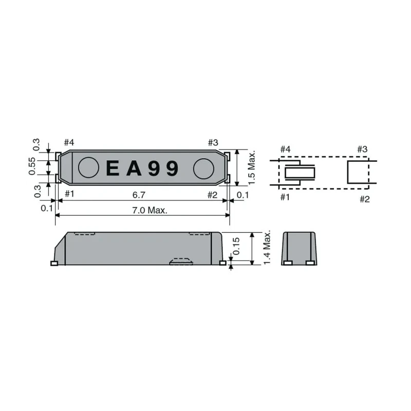 Epson 32.768 kHz Crystal Oscillator Surface Mount 4-Pin 1.4 mm Height 6.7 mm Length 1.5 mm Width ±20 ppm Q13MC1461000211