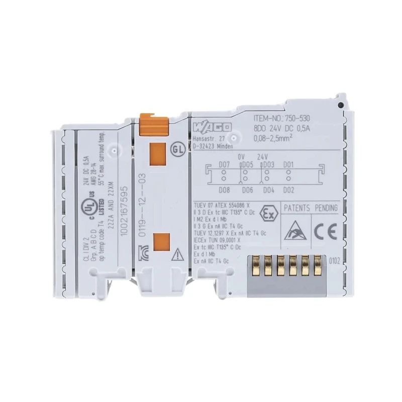 WAGO Digital PLC I/O Module 24V DC 8 I/Os TM5 Series 750-530