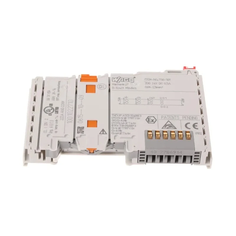 WAGO PLC I/O Module Digital I/O DIN Rail Mount 2 I/Os, 12mm Width, TM5 Series 750-501