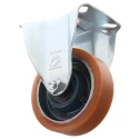 LAG Fixed Castor 300 kg Load Capacity 100 mm Polyurethane Wheel Galvanised Steel Frame 23678