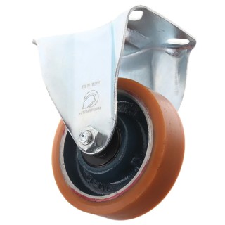 LAG Fixed Castor 300 kg Load Capacity 100 mm Polyurethane Wheel Galvanised Steel Frame 23678