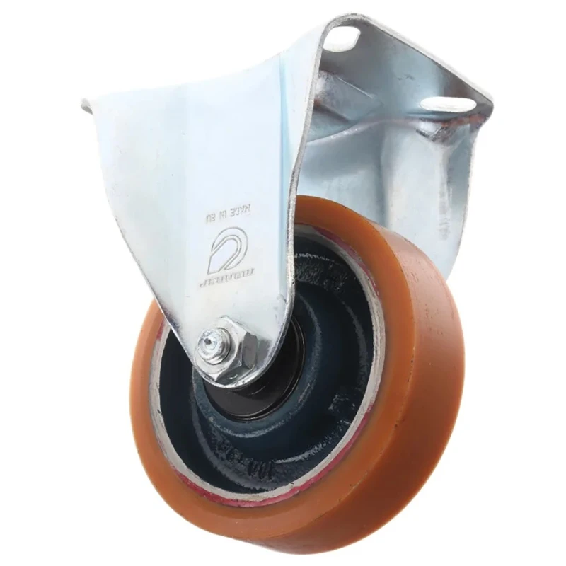 LAG Fixed Castor 300 kg Load Capacity 100 mm Polyurethane Wheel Galvanised Steel Frame 23678