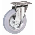 LAG Swivel Castor, 120 kg Load Capacity, 125 mm Rubber Wheel, Galvanised Steel Frame, Roller Bearing 12262G