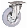 LAG Swivel Castor, 120 kg Load Capacity, 125 mm Rubber Wheel, Galvanised Steel Frame, Roller Bearing 12262G