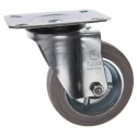 LAG Medium Duty Swivel Castor with 80 kg Load Capacity, 100 mm Rubber Wheel, Galvanised Steel Frame 12258G
