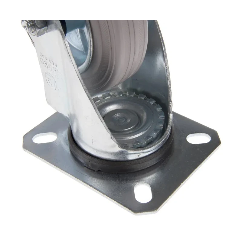 LAG Medium Duty Swivel Castor with 80 kg Load Capacity, 100 mm Rubber Wheel, Galvanised Steel Frame 12258G
