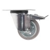 LAG Braked Swivel Castor with Rubber Wheel, 60 kg Load Capacity, 80 mm Diameter, Galvanised Steel Frame, Roller 12254G FR