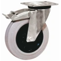 LAG Braked Swivel Castor, 55 kg Load Capacity, 80 mm Rubber Wheel, Galvanised Steel Frame, 13904G FR