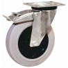 LAG Braked Swivel Castor, 55 kg Load Capacity, 80 mm Rubber Wheel, Galvanised Steel Frame, 13904G FR