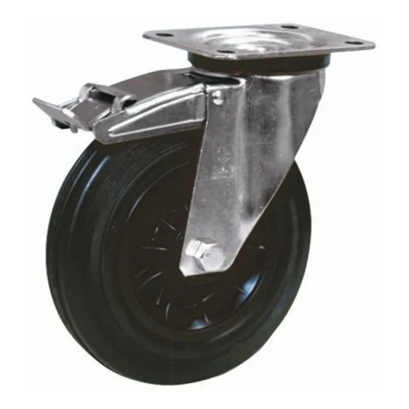 LAG Braked Swivel Castor 135 kg Capacity 160 mm Wheel Diameter Rubber 13928 FR