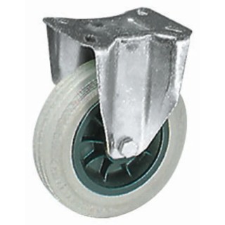 LAG Fixed Castor 85 kg Load Capacity 100 mm Rubber Wheel Galvanised Steel Frame 14108G