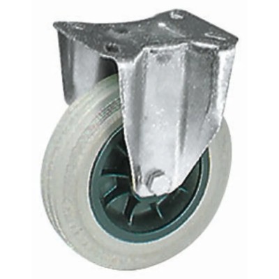 LAG Fixed Castor 85 kg Load Capacity 100 mm Rubber Wheel Galvanised Steel Frame 14108G
