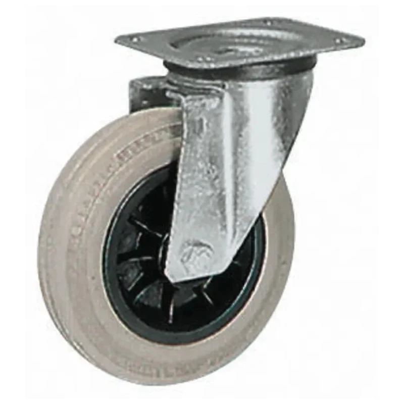 LAG Swivel Castor 55 kg Load Capacity 80 mm Rubber Wheel Galvanised Steel Frame 13904G