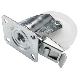 LAG Braked Swivel Castor, 120 kg Capacity, 100 mm Polyamide Wheel, Galvanised Steel Frame, Model 18765 FR