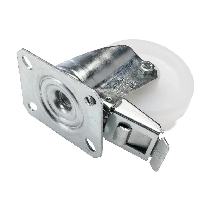 LAG Braked Swivel Castor, 120 kg Capacity, 100 mm Polyamide Wheel, Galvanised Steel Frame, Model 18765 FR