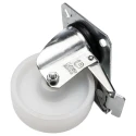 LAG Braked Swivel Castor, 120 kg Capacity, 100 mm Polyamide Wheel, Galvanised Steel Frame, Model 18765 FR