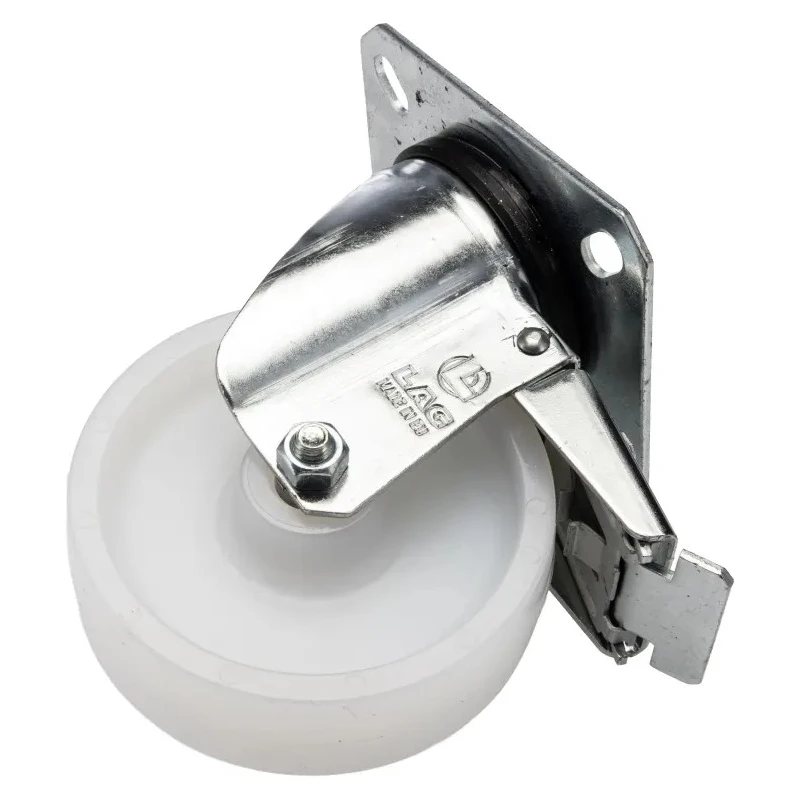 LAG Braked Swivel Castor, 120 kg Capacity, 100 mm Polyamide Wheel, Galvanised Steel Frame, Model 18765 FR