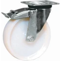LAG Braked Swivel Castor, 200 kg Load Capacity, 125 mm Polyamide Wheel, Galvanised Steel Frame, Model 18768 FR