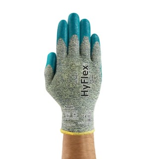 Ansell HyFlex 11-501 Grey Kevlar Work Gloves Size 8, Cut Resistant, Nitrile Foam Coating 11501080